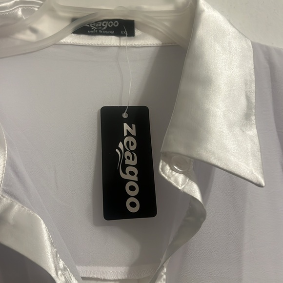 THE EMPOWER SHEER LONG SLEEVE BUTTON UP - Picture 3 of 7